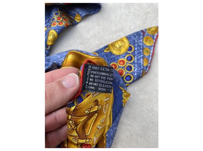 Gianni Versace Medusa Seidengürtel Blau - Ansicht 6