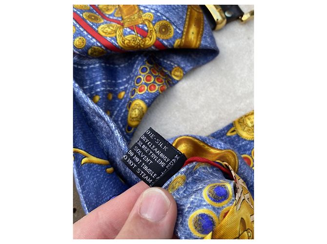 Gianni Versace Medusa Seidengürtel Blau - Ansicht 7