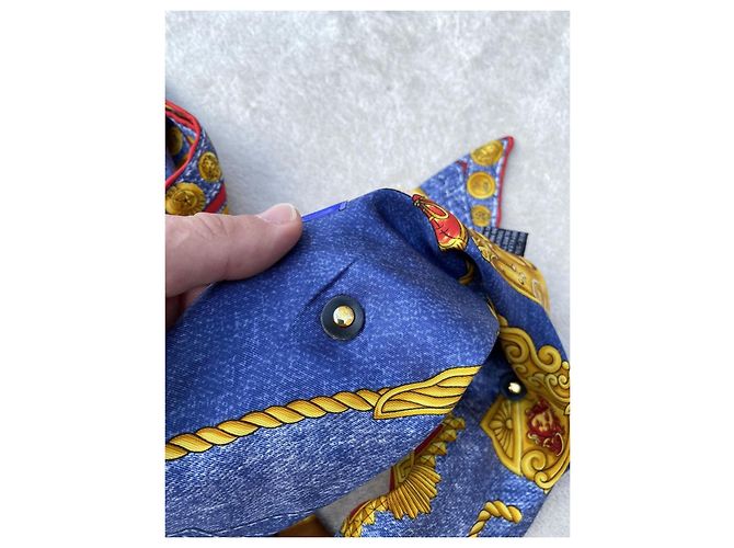 Gianni Versace Medusa Seidengürtel Blau - Ansicht 8