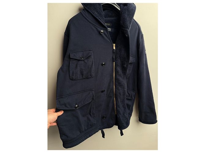 Stone Island Giacca con cappuccio blu navy cotone - vista 11