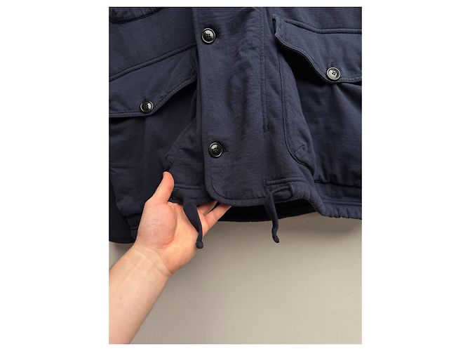 Stone Island Giacca con cappuccio blu navy cotone - vista 6