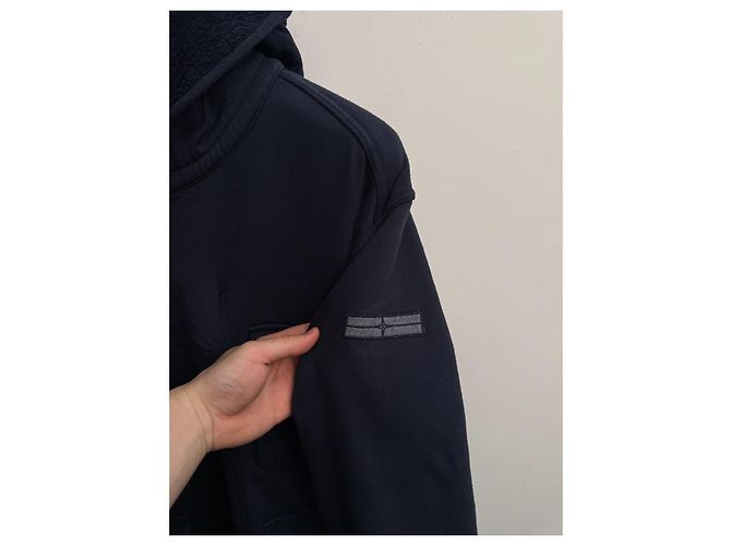Stone Island Giacca con cappuccio blu navy cotone - vista 9