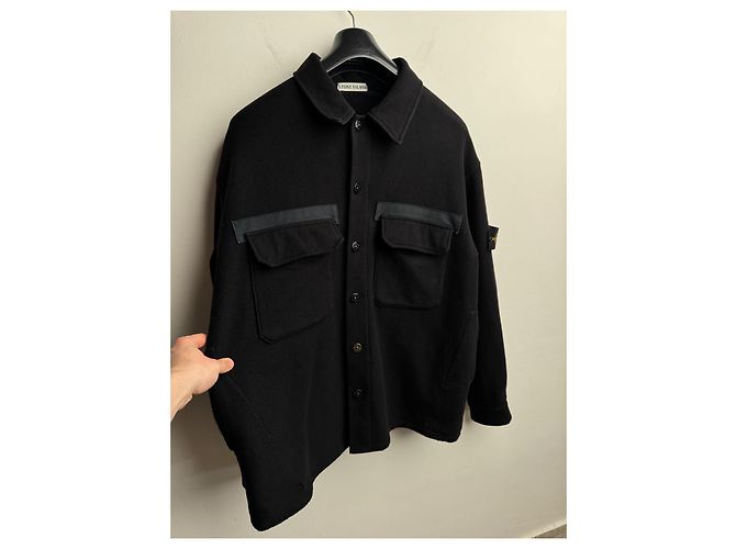 Stone Island Overshirt Jacke Schwarz Wolle XXL - Ansicht 5