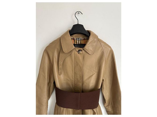Abrigo Burberry Car Coat de piel de cordero camel Camello - vista 10