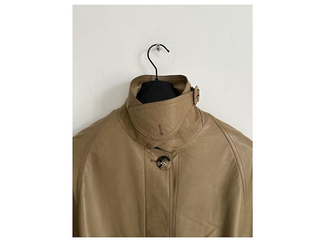 Abrigo Burberry Car Coat de piel de cordero camel Camello - vista 11