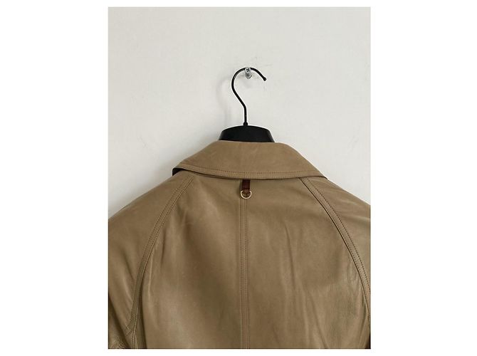 Abrigo Burberry Car Coat de piel de cordero camel Camello - vista 12