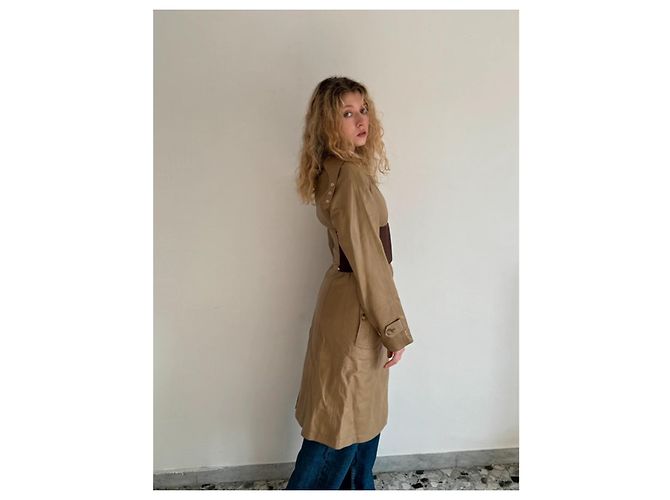 Abrigo Burberry Car Coat de piel de cordero camel Camello - vista 3