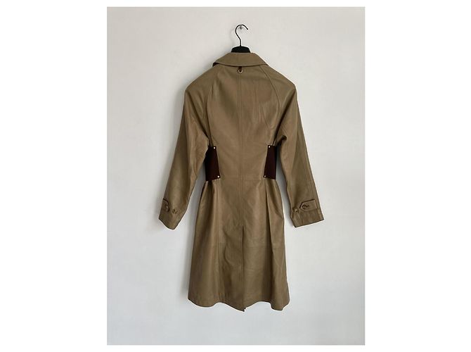 Abrigo Burberry Car Coat de piel de cordero camel Camello - vista 7