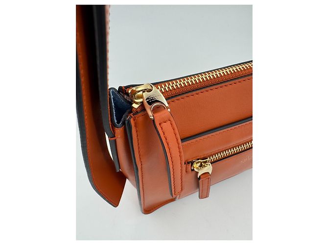Borsa a tracolla Smythson Bond in pelle arancione - vista 4