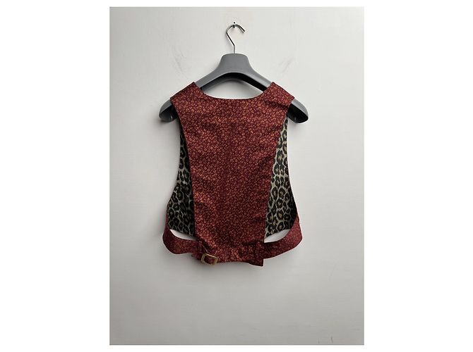 Jean Paul Gaultier Red Cotton Vest Flower Print - view 5