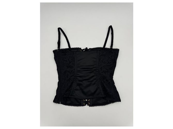 Dolce & Gabbana Top Bustier Corsé de Encaje Negro - vista 11