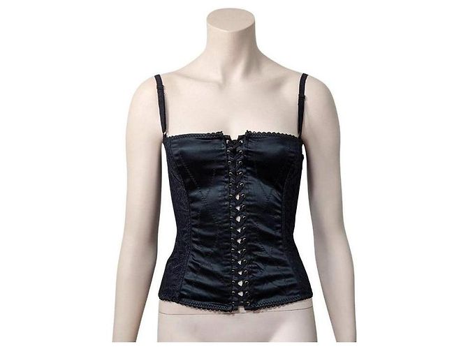 Dolce & Gabbana Top Bustier Corsé de Encaje Negro - vista 2
