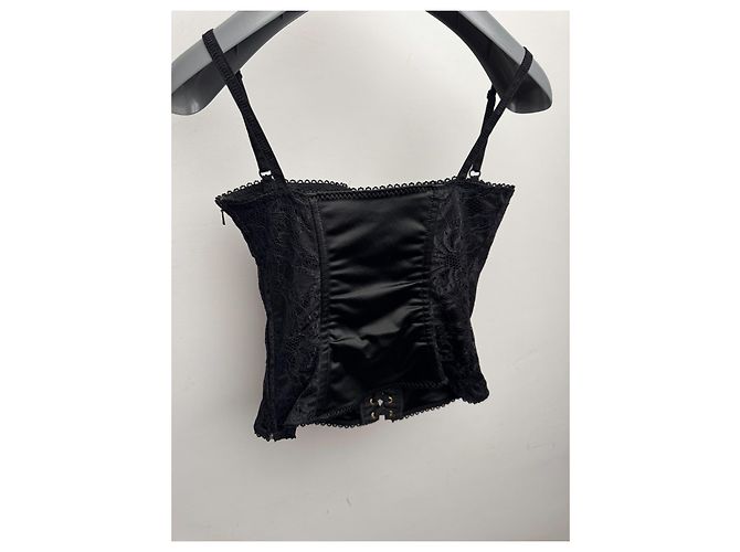 Dolce & Gabbana Top Bustier Corsé de Encaje Negro - vista 5