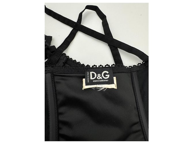 Dolce & Gabbana Top Bustier Corsé de Encaje Negro - vista 9