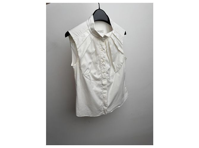 Blusa sem mangas de algodão branco Céline - vista 4