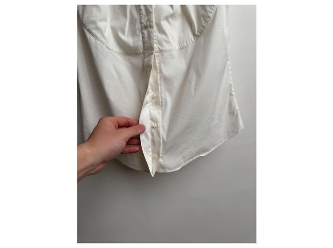 Blusa sem mangas de algodão branco Céline - vista 5