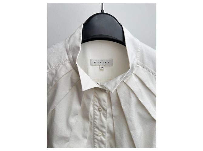 Blusa sem mangas de algodão branco Céline - vista 7