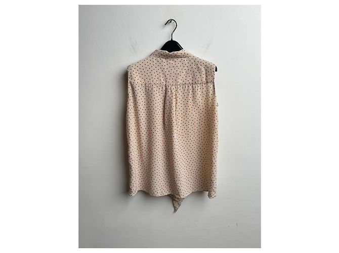 Blusa de seda Céline con estampado de corazones beige rojo - vista 3