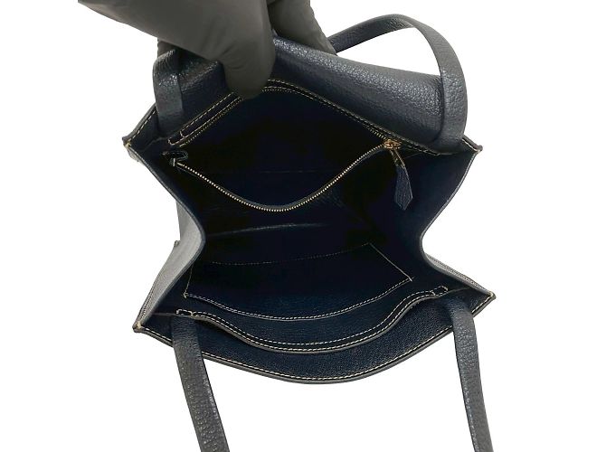 Hermès Borsa Hermes Lucy MM in blu navy - vista 9