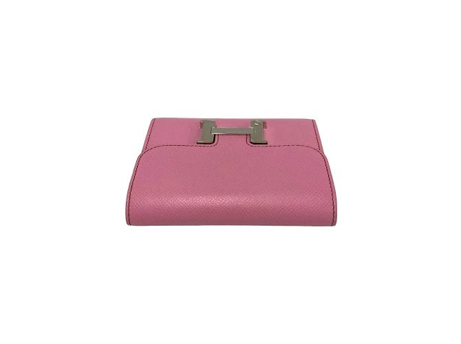 Hermès Hermes Constance Compact Epsom Leder Mini Geldbörse Pink - Ansicht 4