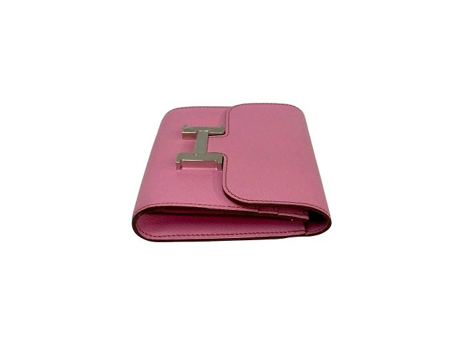 Hermès Hermes Constance Compact Epsom Leder Mini Geldbörse Pink - Ansicht 6