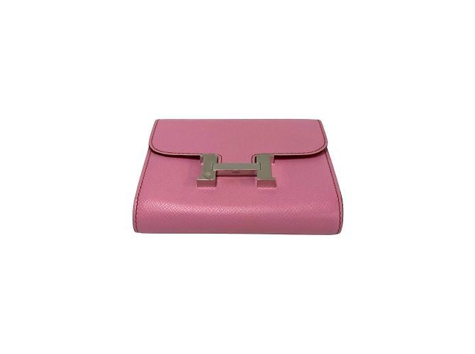 Hermès Hermes Constance Compact Epsom Leder Mini Geldbörse Pink - Ansicht 7