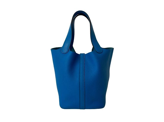 Borsa Hermès Picotin Lock PM in blu - vista 3