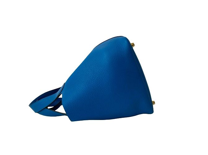 Borsa Hermès Picotin Lock PM in blu - vista 5