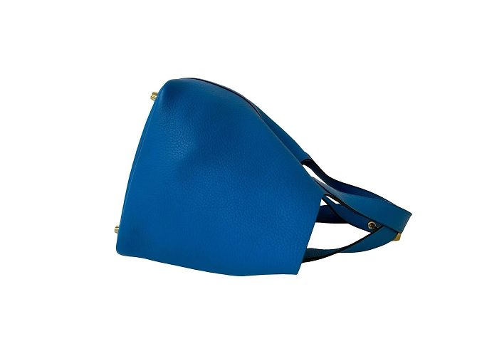Borsa Hermès Picotin Lock PM in blu - vista 6