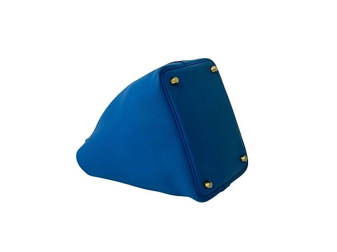 Borsa Hermès Picotin Lock PM in blu - vista 7