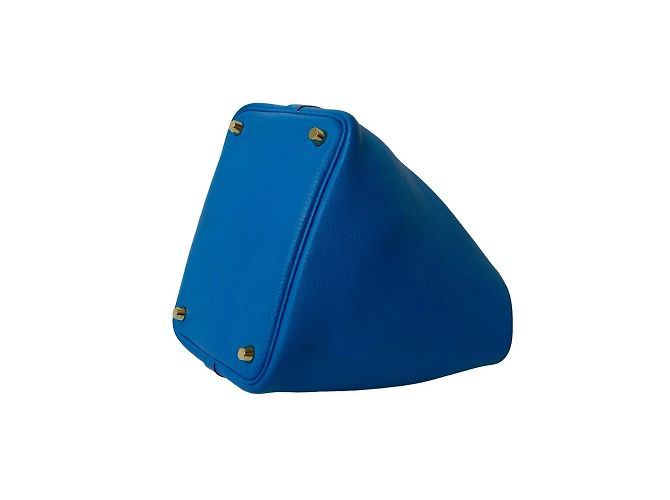 Borsa Hermès Picotin Lock PM in blu - vista 8