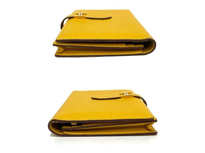 Cartera larga de cuero Soufflet Bearn de Hermès Amarillo - vista 4