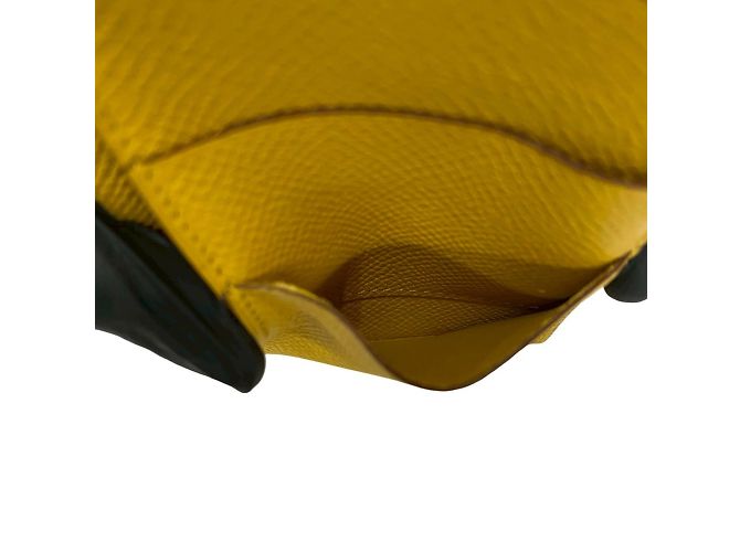 Cartera larga de cuero Soufflet Bearn de Hermès Amarillo - vista 8