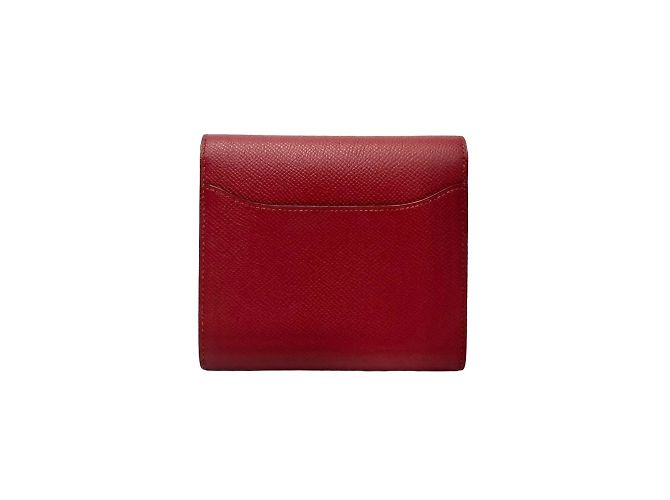 Billetera Mini Bifold Compacta de Cuero Constance de Hermès Roja - vista 3