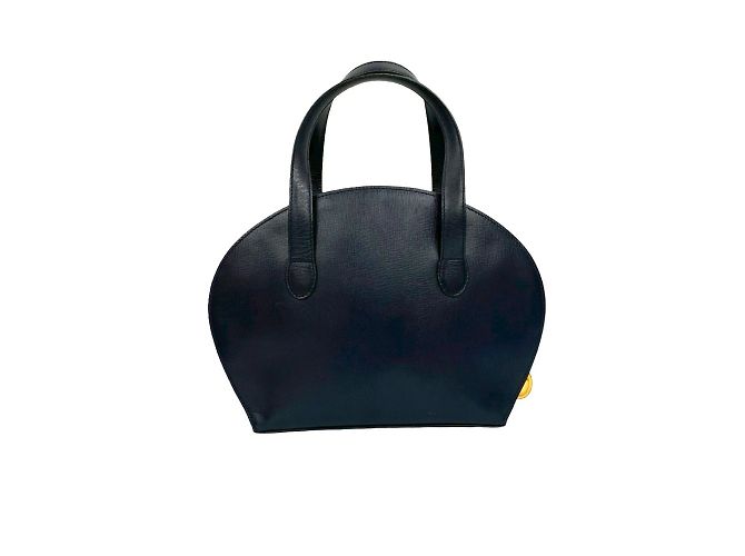 Borsa Boston in pelle blu navy Christian Dior - vista 3