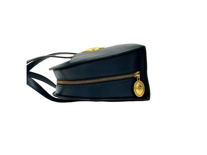 Borsa Boston in pelle blu navy Christian Dior - vista 5