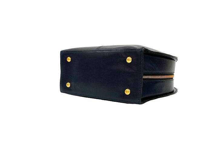 Borsa Boston in pelle blu navy Christian Dior - vista 8