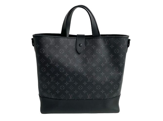 Borsa Tote Saumur in pelle Monogram Eclipse Louis Vuitton Nero - vista 4