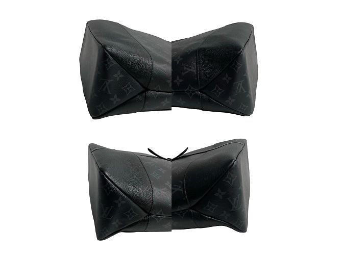 Borsa Tote Saumur in pelle Monogram Eclipse Louis Vuitton Nero - vista 7