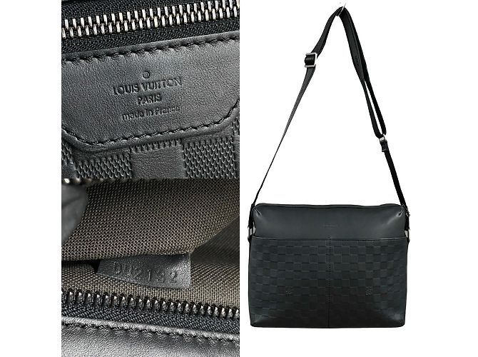 Borsa a Spalla Louis Vuitton Calypso MM in Pelle Damier Infini Nero - vista 3