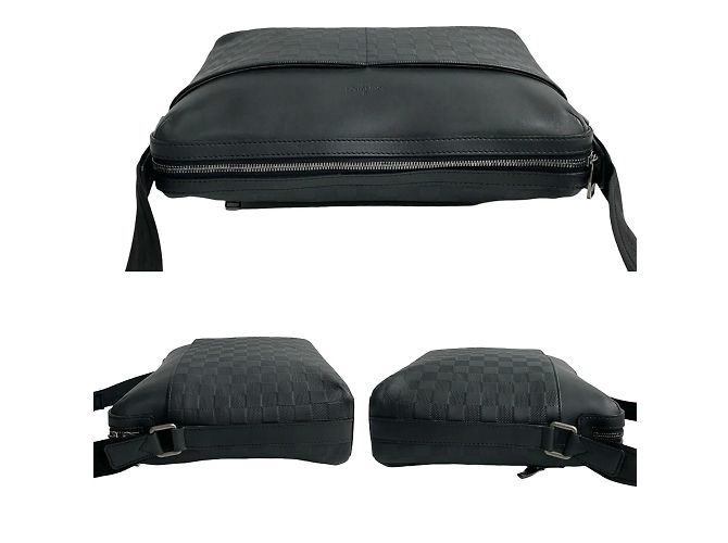 Borsa a Spalla Louis Vuitton Calypso MM in Pelle Damier Infini Nero - vista 5