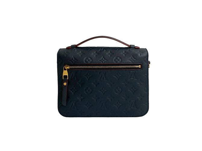 Borsa a Spalla Pochette Metis MM in Pelle Monogram Empreinte Louis Vuitton Rosso Blu navy - vista 3