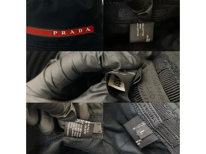 Cappello bucket in cotone con logo Prada Nero - vista 2