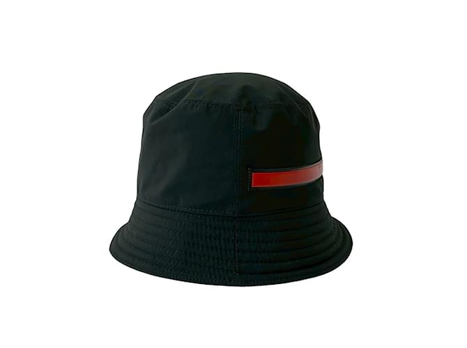 Cappello bucket in cotone con logo Prada Nero - vista 3