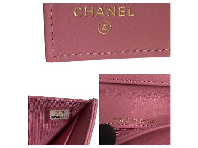Chanel Boy Caviar-Leder Tri-Fold Geldbörse Pink - Ansicht 2