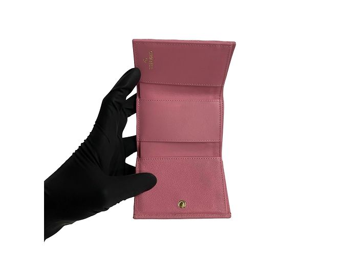 Chanel Boy Caviar-Leder Tri-Fold Geldbörse Pink - Ansicht 6