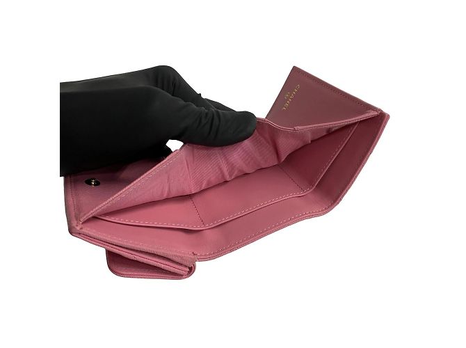 Chanel Boy Caviar-Leder Tri-Fold Geldbörse Pink - Ansicht 8