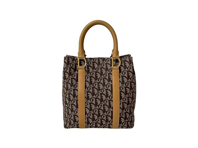 Borsa a mano con motivo Trotter di Christian Dior Marrone Beige - vista 3