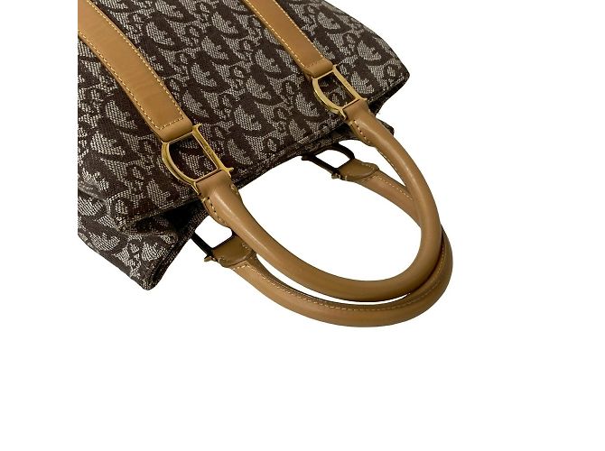 Borsa a mano con motivo Trotter di Christian Dior Marrone Beige - vista 4