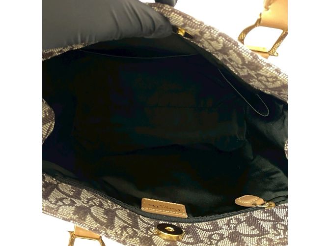 Borsa a mano con motivo Trotter di Christian Dior Marrone Beige - vista 9